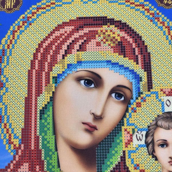 А682 Божа Матір Казанська в квітах, набір для вишивки бісером ікони А682 фото