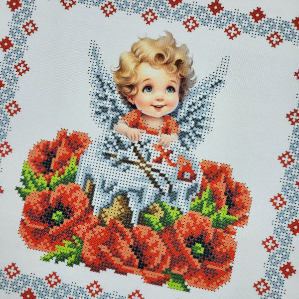 9512 Детский пасхальный рушник на корзину, набор для вышивки бисером с ангелом 9512 фото