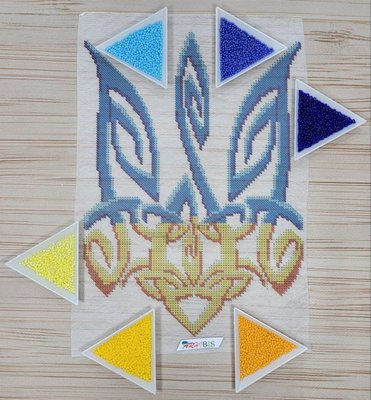 Ф-044 Герб Украины, набор для вышивки бисером на водоростворимом флизелине Ф-044 фото