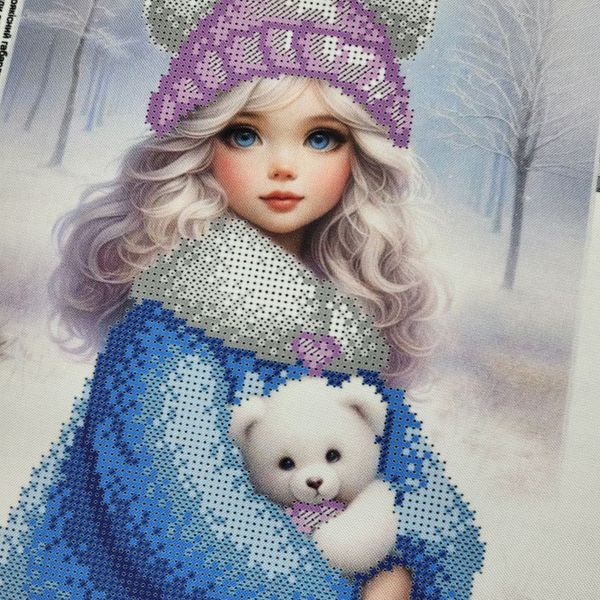 В253 Зимняя прогулка, набор для вышивки бисером картины с девочкой В253 фото
