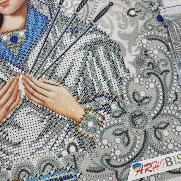 ЖС-3009 Богородиця Семистрільна в перлах, набір для вишивки бісером ікони ЖС-3009 фото