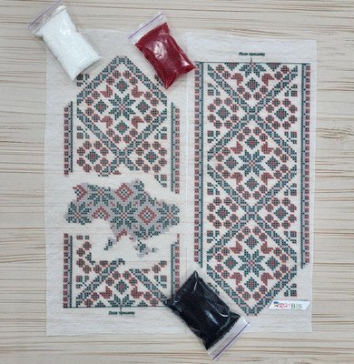 Ф-006 С Украиной в сердце, набор для вышивки бисером орнамента рубашки на водоростворимом флизелине Ф-006 фото