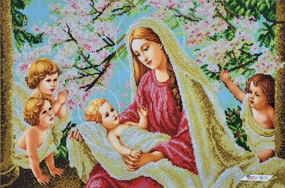 3011 Мадонна з немовлям, набір для вишивки бісером ікони 3011 фото