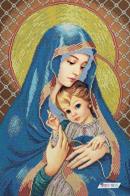 МДС Мадонна с ребенком (в синем), набор для вышивки бисером иконы МДС фото