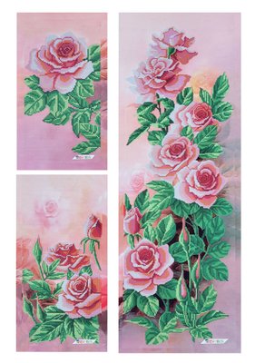 СК-005 Трояндовий сад, набір для вишивки бісером модульної картини, триптиху з квітами СК-005 фото