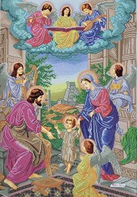 СРА Свята Родина (з ангелами), набір для вишивання бісером ікони СРА фото