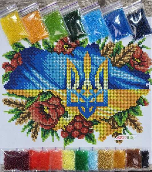 А4Н_540 Украина в цветах, набор для вышивки бисером картины А4Н_540 фото