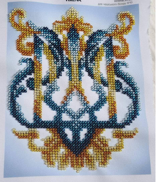 А5Н_313 Герб Украины, набор для вышивки бисером картины с тризубом А5Н_313 фото