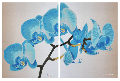 ТК101 Яскрава блакитна орхідея, набір для вишивки бісером модульної картини ТК101 фото