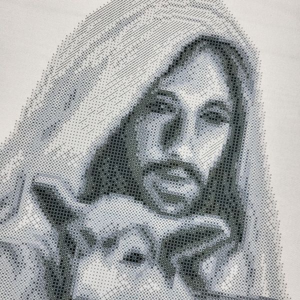 ТО147 Ісус з ягням (чорно-біла), набір для вишивки бісером ікони ТО147 фото