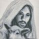 ТО147 Ісус з ягням (чорно-біла), набір для вишивки бісером ікони ТО147 фото 2