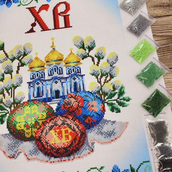 9004 Пасхальный рушник (53*37 см), набор для вышивки бисером 9004 фото