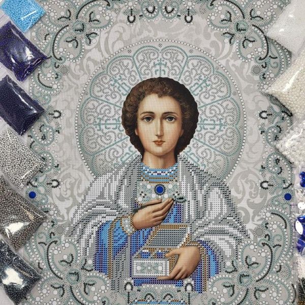 ЖС-3016 Святой Пантелеймон Целитель в жемчуге, набор для вышивки бисером иконы ЖС-3016 фото