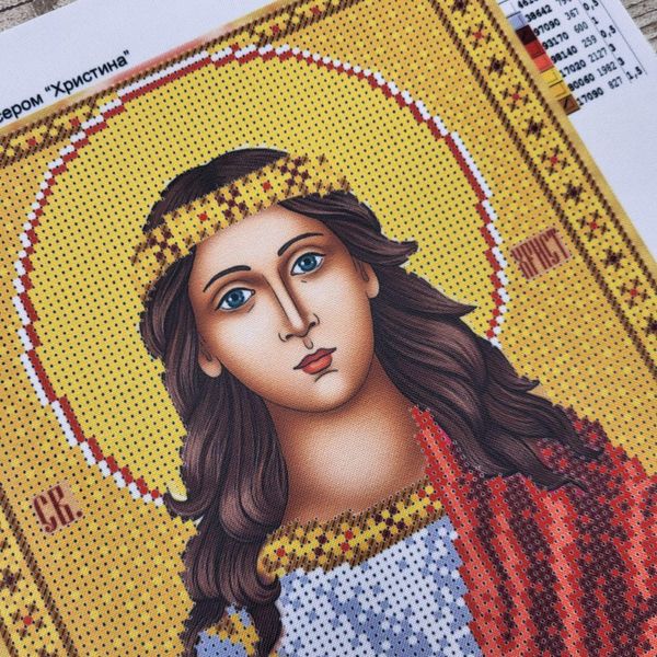 351 Святая Кристина, набор для вышивки бисером иконы АБВ 00018559 фото