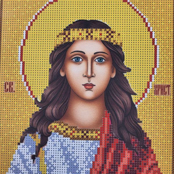 351 Свята Христина, набір для вишивки бісером ікони АБВ 00018559 фото