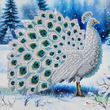 КВ_3003 White Peacock (29,5*29,5 cm), bead embroidery kit of the picture