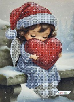 A4-К-1656 Angel with a Heart (21*29,7 cm), bead embroidery kit of the picture