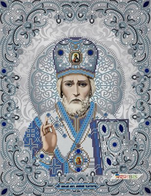 ЖС-3003 Святий Миколай у перлах та кристалах, набір для вишивання бісером ікони ЖС-3003 фото