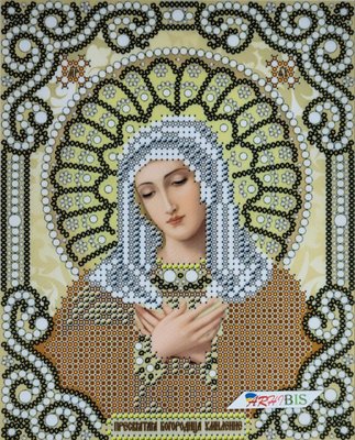 ЖС-5019 Богородица Умиление в жемчуге, набор для вышивки бисером иконы ЖС-5019 фото