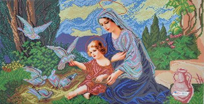 БІГ Богородиця і голуби, набір для вишивання бісером ікони БІГ фото