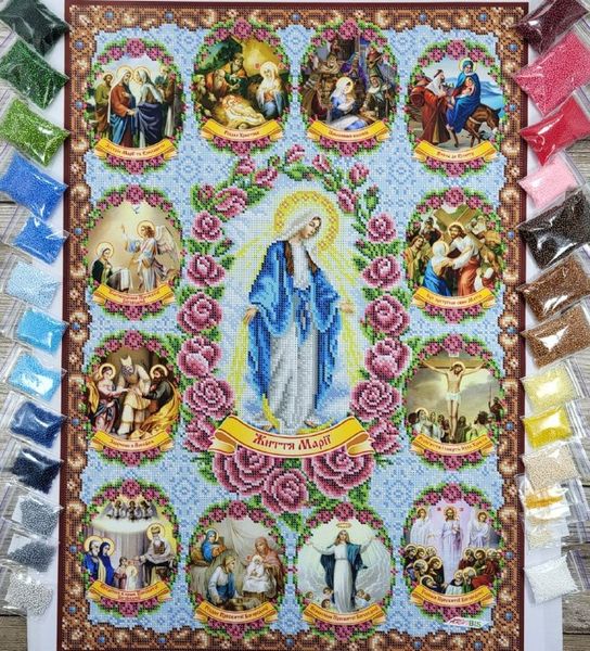 БСР 2124 Жизнь Марии, набор для вышивки бисером иконы БСР 2124 фото