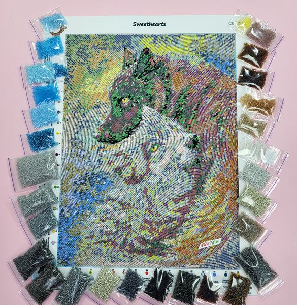 СЛ-3359 Sweethearts, набор для вышивки бисером картины с волками СЛ-3359 фото