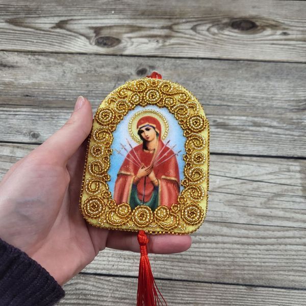 Оберіг_104 Оберіг для дому з молитвою до Богородиці (11*8 см), заготовка для вишивки бісером схема-вр-Оберіг_104 фото