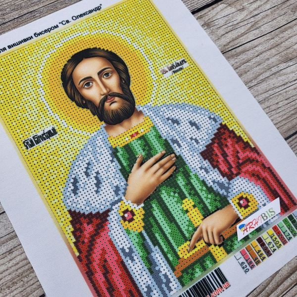 177 Святий Олександр, набір для вишивки бісером іменної ікони АБВ 00017599 фото