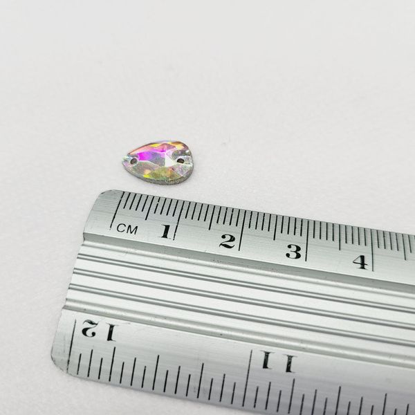 7*12мм Стрази скляні пришивні Крапля Crystal, 2шт BR-019 фото