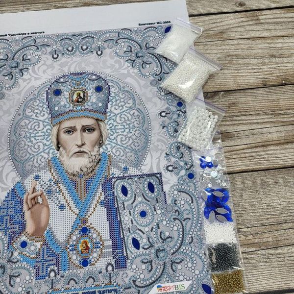 ЖС-3003 Святой Николай в жемчуге, набор для вышивки бисером иконы ЖС-3003 фото