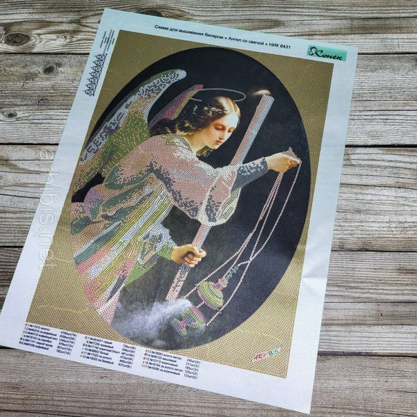 НИК-8431 Ангел со свечой (29*39 см), набор для вышивки бисером картины НИК-8431 фото