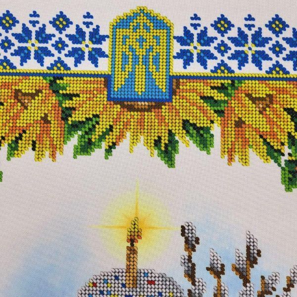 РКВ_070 Пасхальный рушник с украинской символикой (33*51 см), набор для вышивки бисером РКВ_070 фото