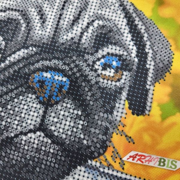 А4-К-1217 Мопс, набор для вышивки бисером картины собакой А4-К-1217 фото