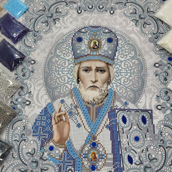 ЖС-3003 Святой Николай в жемчуге, набор для вышивки бисером иконы ЖС-3003 фото