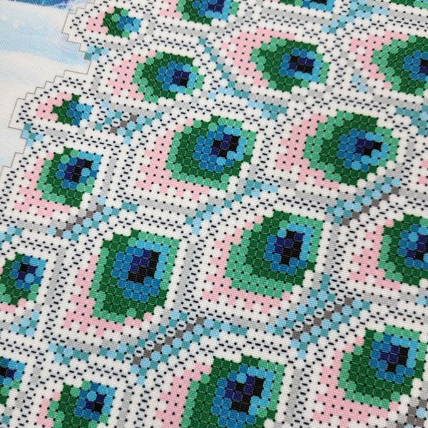 КВ_3003 White Peacock (29,5*29,5 cm), bead embroidery kit of the picture