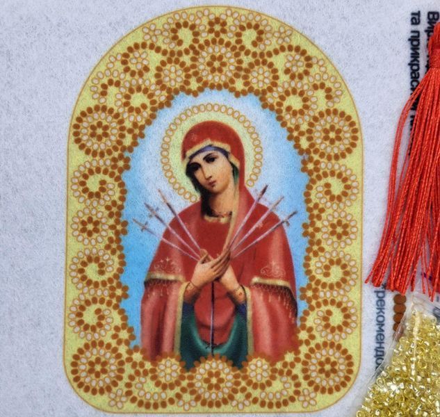Оберіг_104 Оберіг для дому з молитвою до Богородиці (11*8 см), заготовка для вишивки бісером схема-вр-Оберіг_104 фото