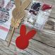 FLK-184 Bunny bead embroidery kit on wood for an Easter topper