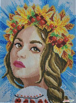 А3Н_519 Autumn Girl (36,5*27 cm), bead embroidery kit of the picture