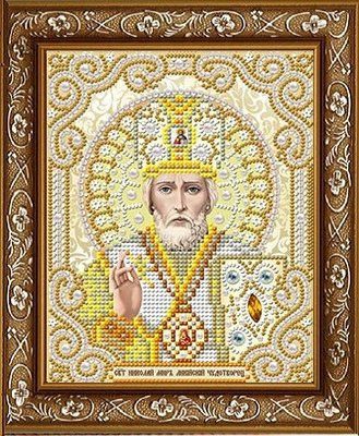 ЖС-5006 Святой Николай в жемчуге, набор для вышивки бисером иконы БС 0018 фото