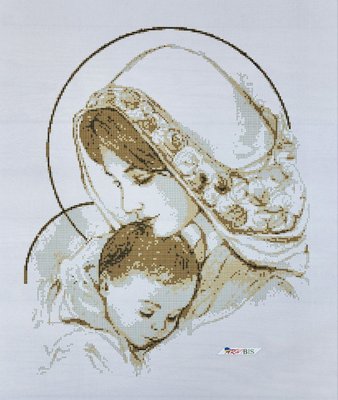 ТО007 Мария с ребенком (коричневая), набор для вышивки бисером иконы ТО007 фото