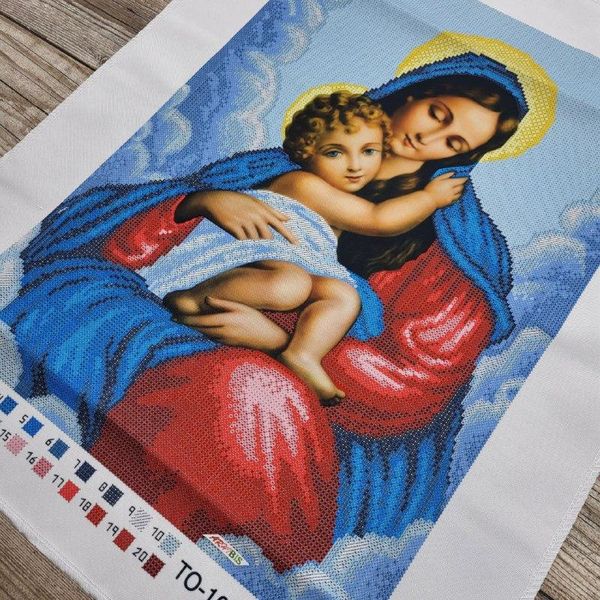 ТО104 Марія з Дитям, набір для вишивання бісером ікони ТО104 фото