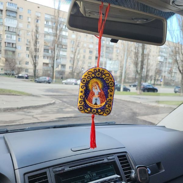 Оберіг_105 Оберіг для дому, родини, воїна з молитвою до Остробрамської (11*8 см), заготовка для вишивки бісером схема-вр-Оберіг_105 фото