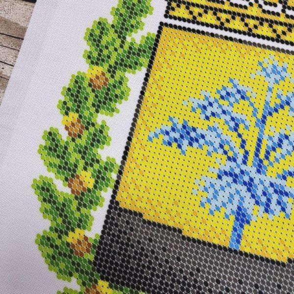 БС-4245 Coat of Arms of Donetsk Oblast (19*23 cm), bead embroidery kit of a picture