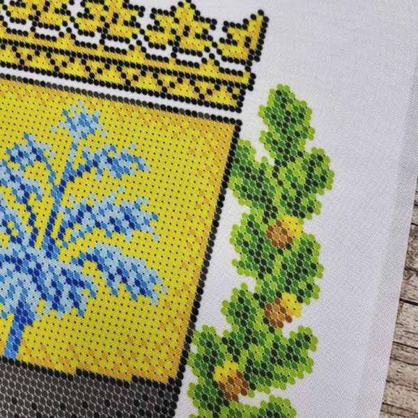 БС-4245 Coat of Arms of Donetsk Oblast (19*23 cm), bead embroidery kit of a picture