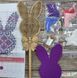 FLK-185 Bunny bead embroidery kit on wood for an Easter topper