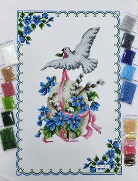 9043 Easter towel (53*37 cm), bead embroidery kit