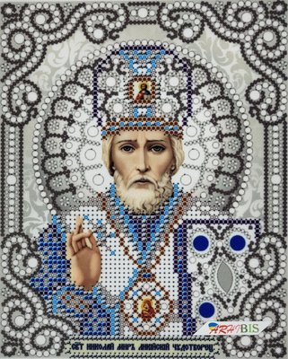 ЖС-5003 Святой Николай в жемчуге, набор для вышивки бисером иконы ЖС-5003 фото