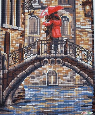 1551 Закохані на мосту, набір для вишивання бісером картини 1551 фото
