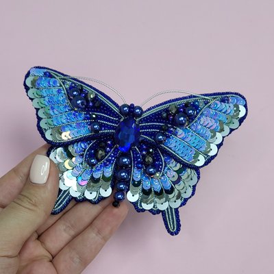 Б-209 Синій метелик, набір для вишивки брошки ТА 01051 фото