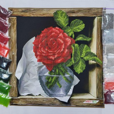 ЗПК-035 Великолепная роза, набор для вышивки бисером картины ЗПК-035 фото
